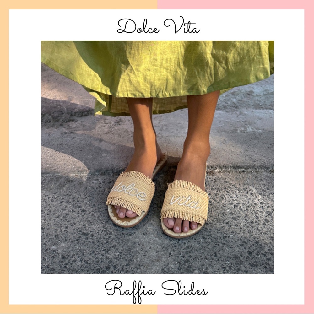 Dolce Vita Raffia Slides